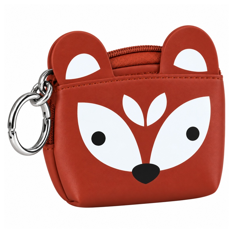 (image for) 7091 Fox Printed Coin Purse with Straigh Zip (New)